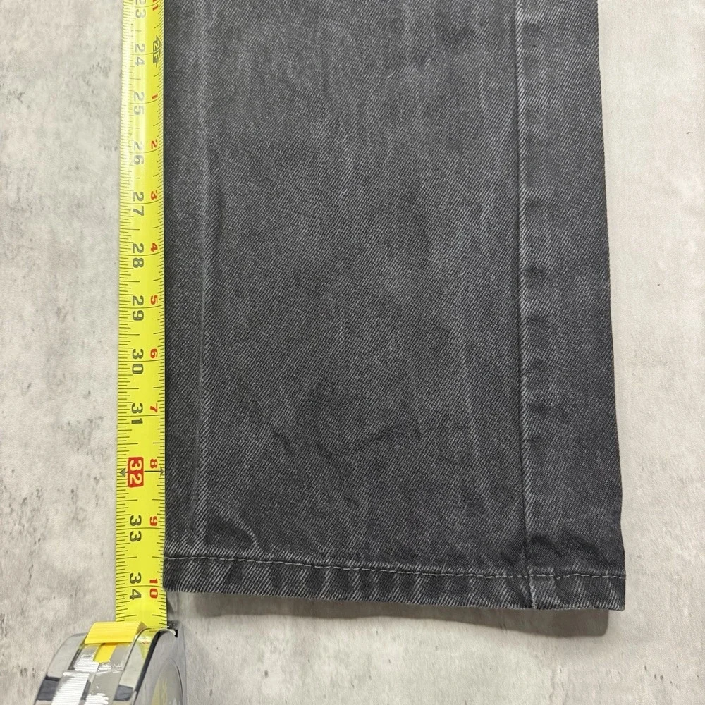 Levi’s 505 Black Denim Regular Fit Men's Red Tab Straight Leg Jeans Size 33 X 34
